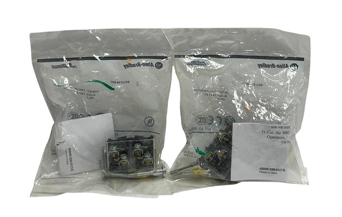 Used 2 ALLEN BRADLEY 800T-XA /D BULLETIN 800T CONTACT BLOCKS 30.5mm 1NO/1NC NSFS