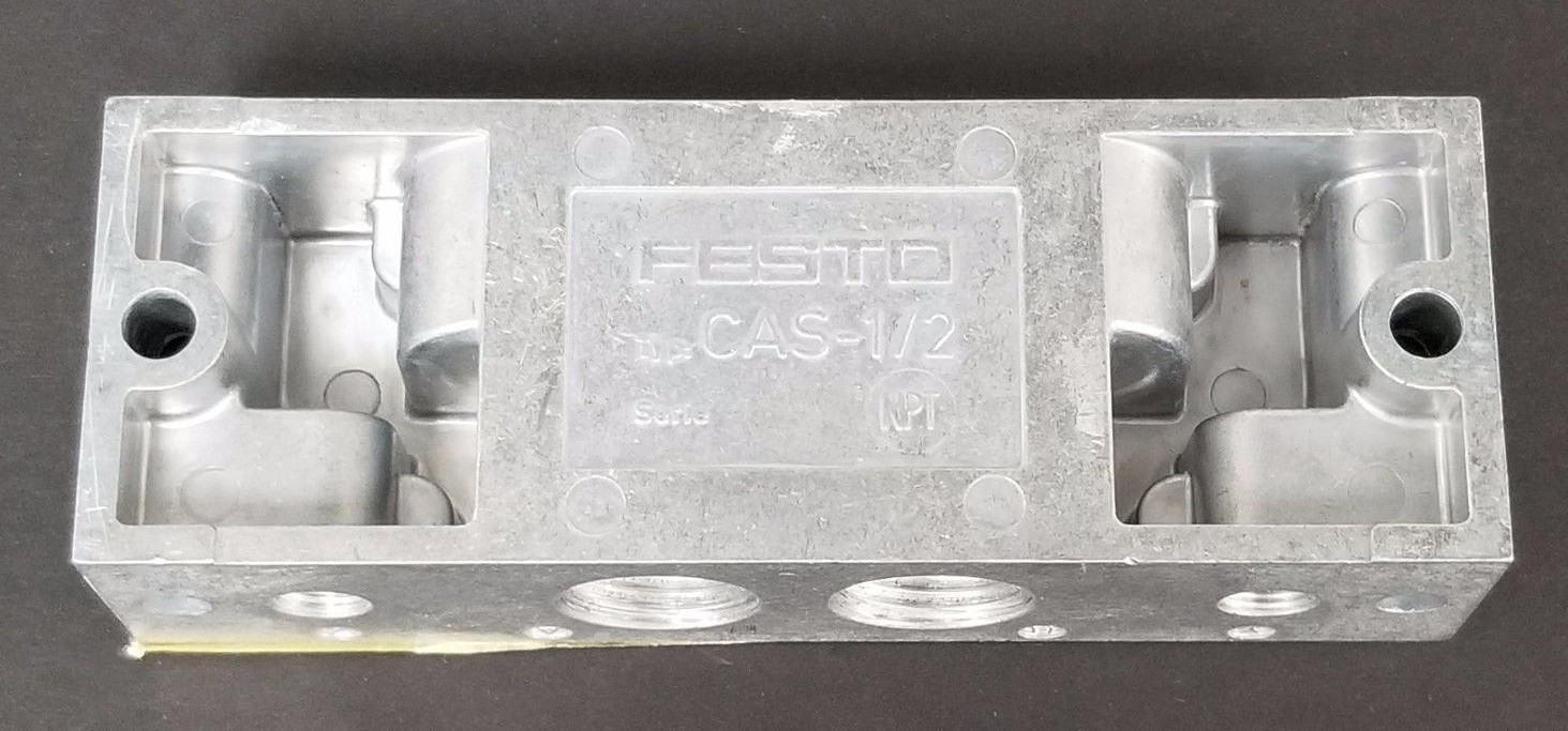 Used FESTO CAS-1/2 NPT VALVE END PLATE CAS1/2