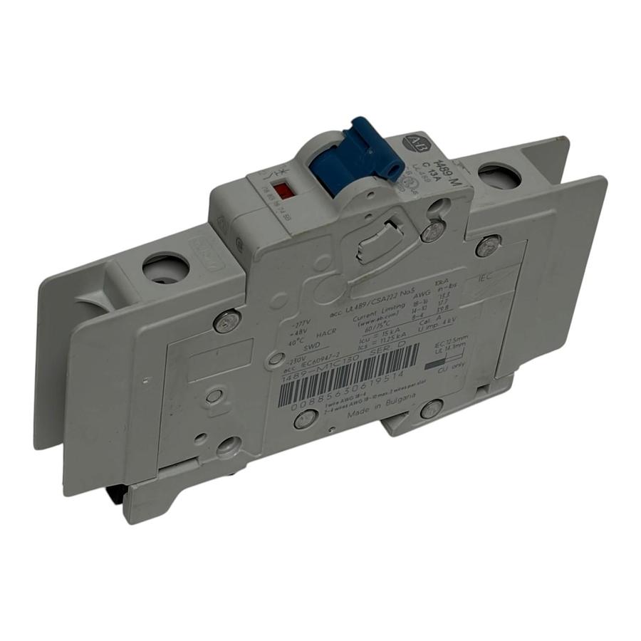 Used Allen Bradley 1489-M1C130 1 Pole 13A Miniature Circuit Breaker Series D UL489