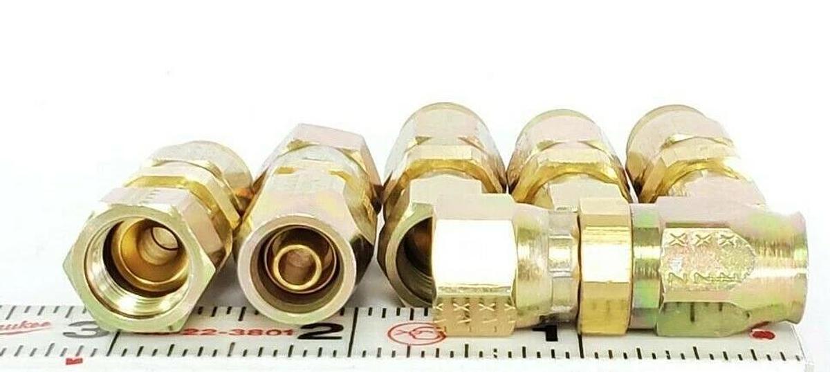 LOT OF 6 NEW SSP U-BUILD HOSE FITTINGS / COUPLINGS (9/16" X 7/16" X 3/8")