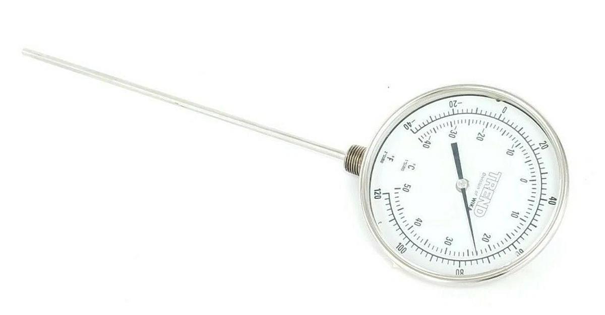 Used WIKA TREND -40 TO 120 DEG F / -40 TO 50 DEG C THERMOMETER, 12" STEM