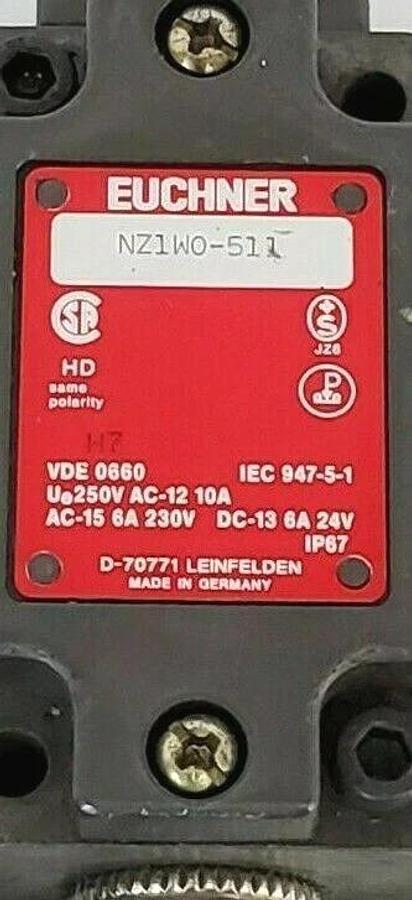 Used EUCHNER NZ1WO-511 SAFETY INTERLOCK LIMIT SWITCH NZ1W0511 NZ1WO511