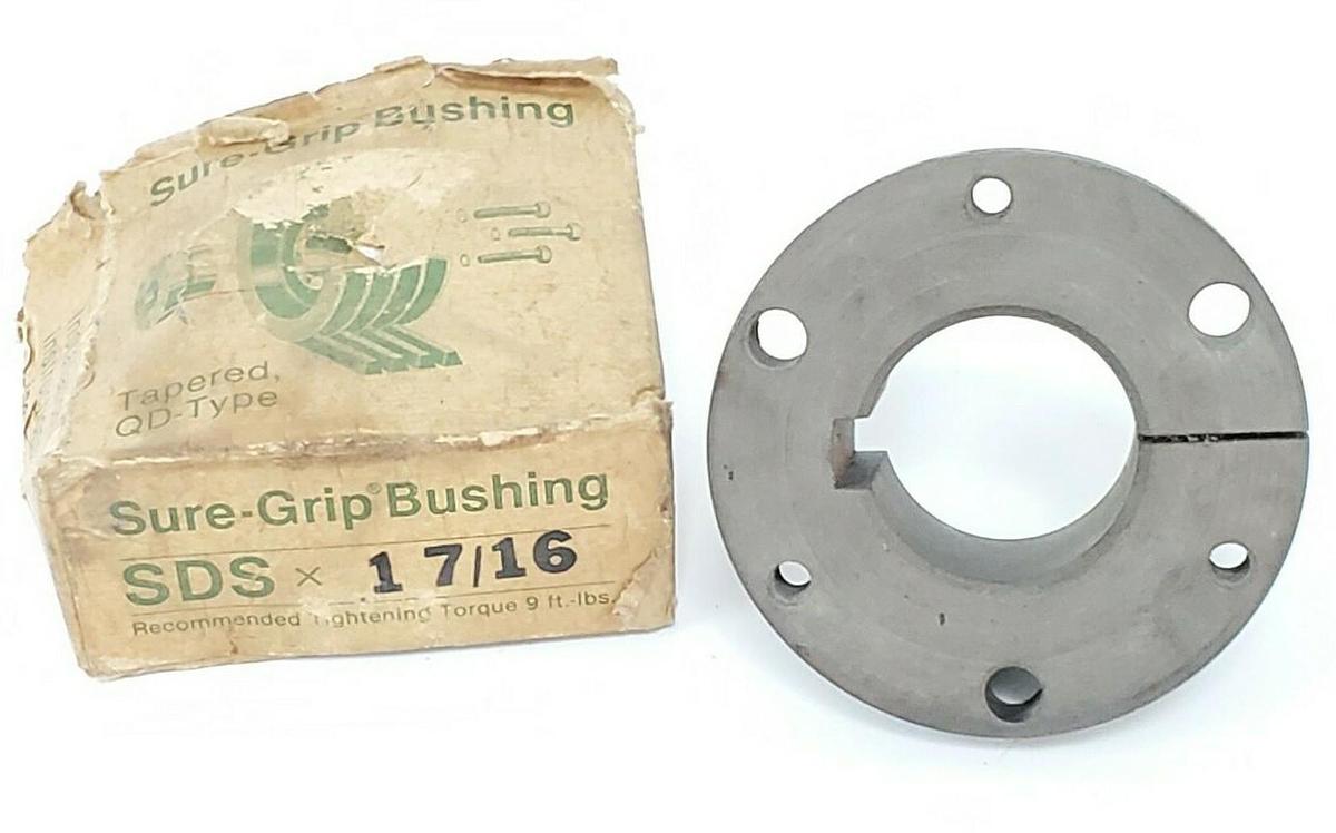 NIB SURE-GRIP-BUSHING SDSX1-7/16 TAPEREED QD BUSING SDS X 1-7/16