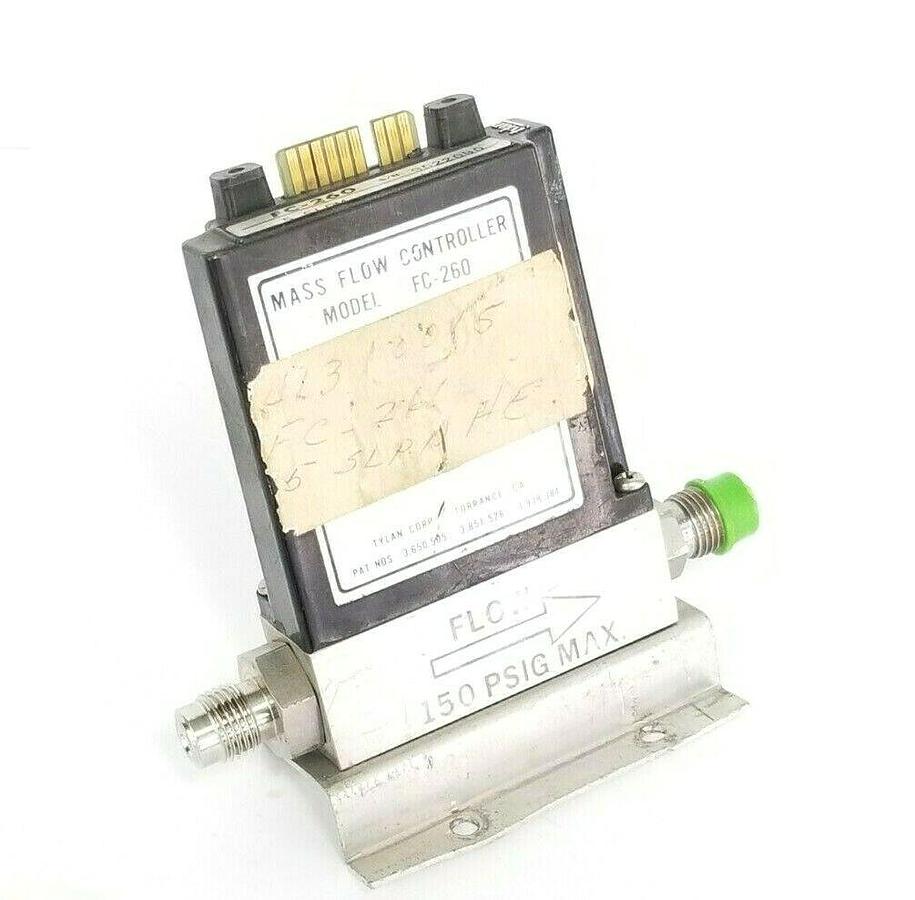 Used TYLAN CORP. FC-260-5-SLPM-HE MASS FLOW CONTROLLER 150PSIG FC-260 FC2605SLPMHE
