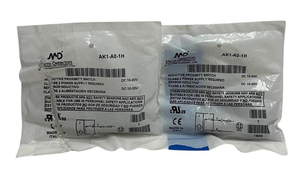 Used 2 AUTOMATIONDIRECT MICRO DETECTORS AK1-A0-1H / AK1A01H PROXIMITY SWITCHES NSMP