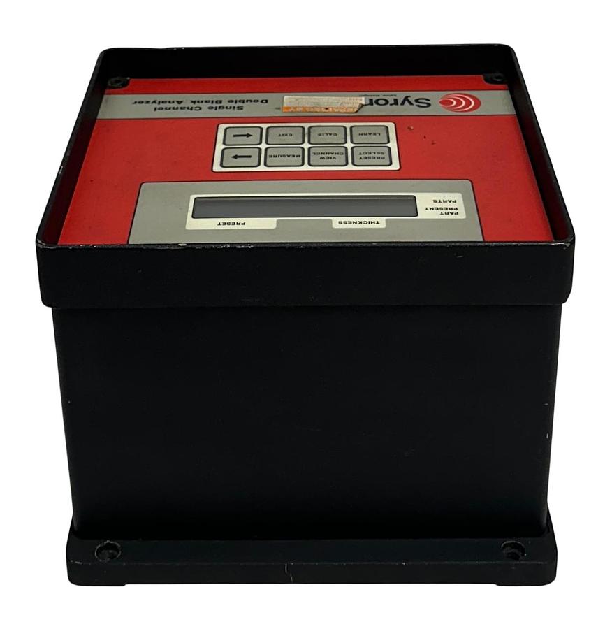 Used SYRON DBA100 SINGLE CHANNEL DOUBLE BLANK ANALYZER 120VAC 60Hz SENSOR/CONTROL REP