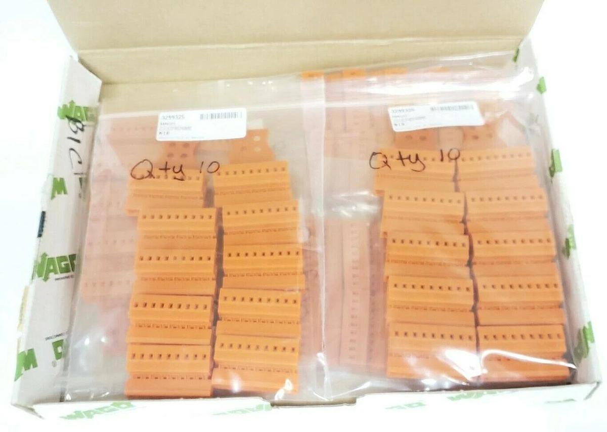 BOX OF 50 NEW WAGO 231-639/034-000 TERMINAL BLOCK ORANGE SERIES 231