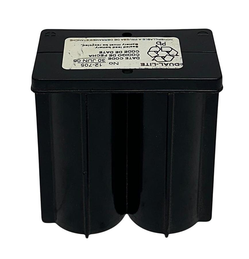 Used DUAL-LITE 12-705 / 12705 SEALED BATTERY 4V AGM 8 AMP HOUR CAPACITY USNP
