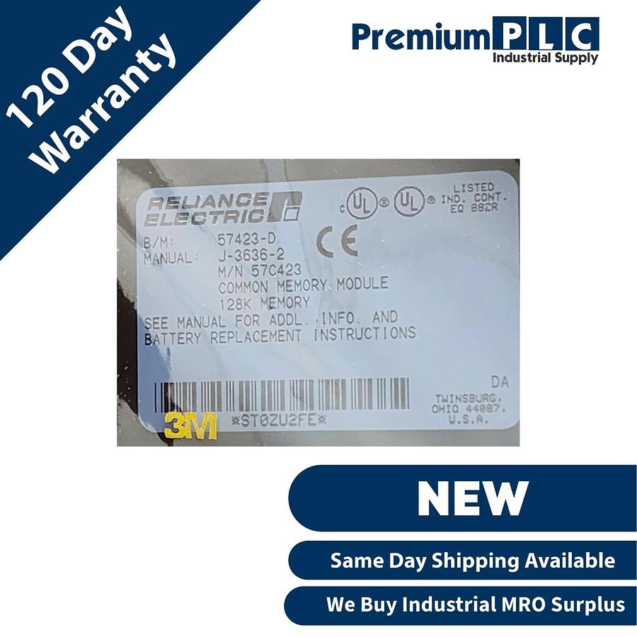 NEW RELIANCE ELECTRIC 57C423 AutoMax COMMON MEMORY MODULE 128K 57423-D