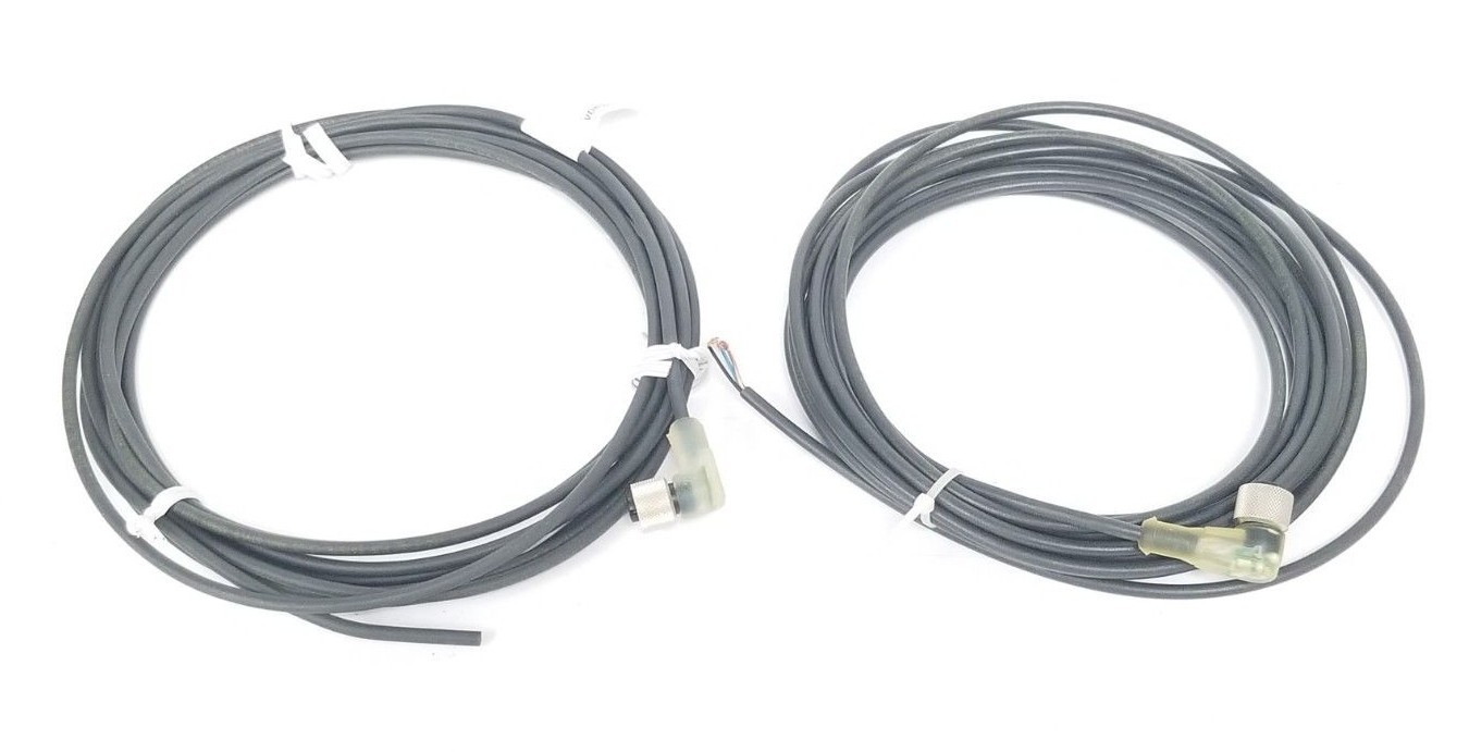 Used LOT OF 2 LUMBERG RKWT/LED A 4/3-224/5M CORDSETS, 5 METERS, RKWT/LEDA4-3-224/5