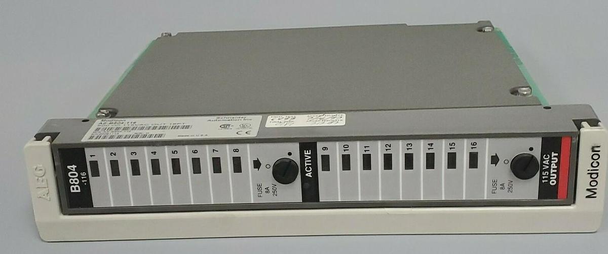 Used MODICON AS-B804-116 OUTPUT MODULE 800 I/O 115VAC OUT 16PT R/N: H