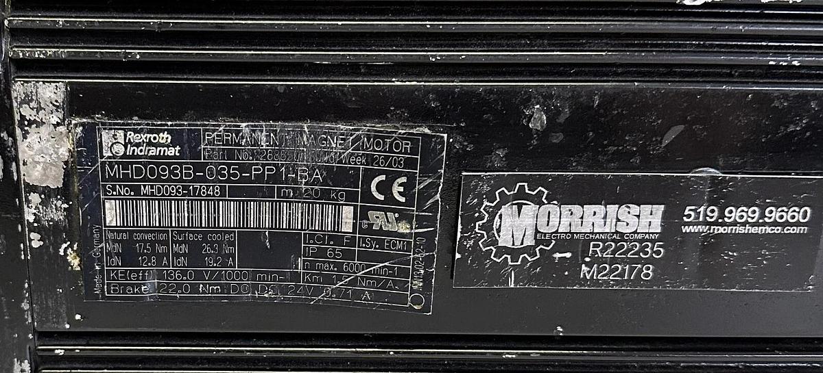 Refurbished REPAIRED BOSCH REXROTH / INDRAMAT MHD093B-035-PP1-BA MHD SERVO MOTOR R911288550