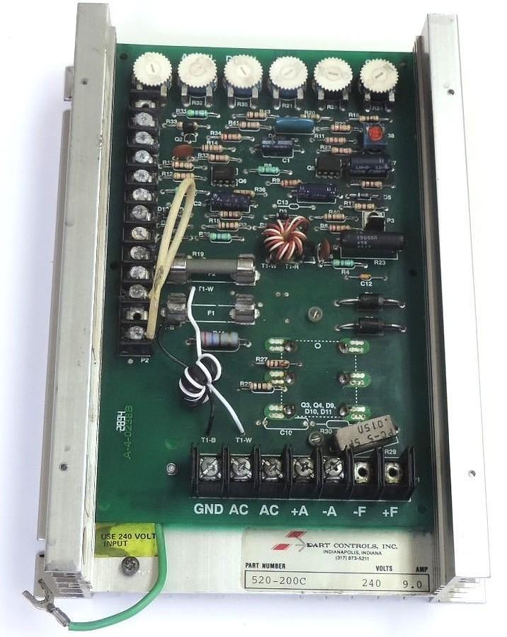 Used DART CONTROLS 520-200C DC DRIVE 520200C VOLTS: 240 AMPS: 9.0
