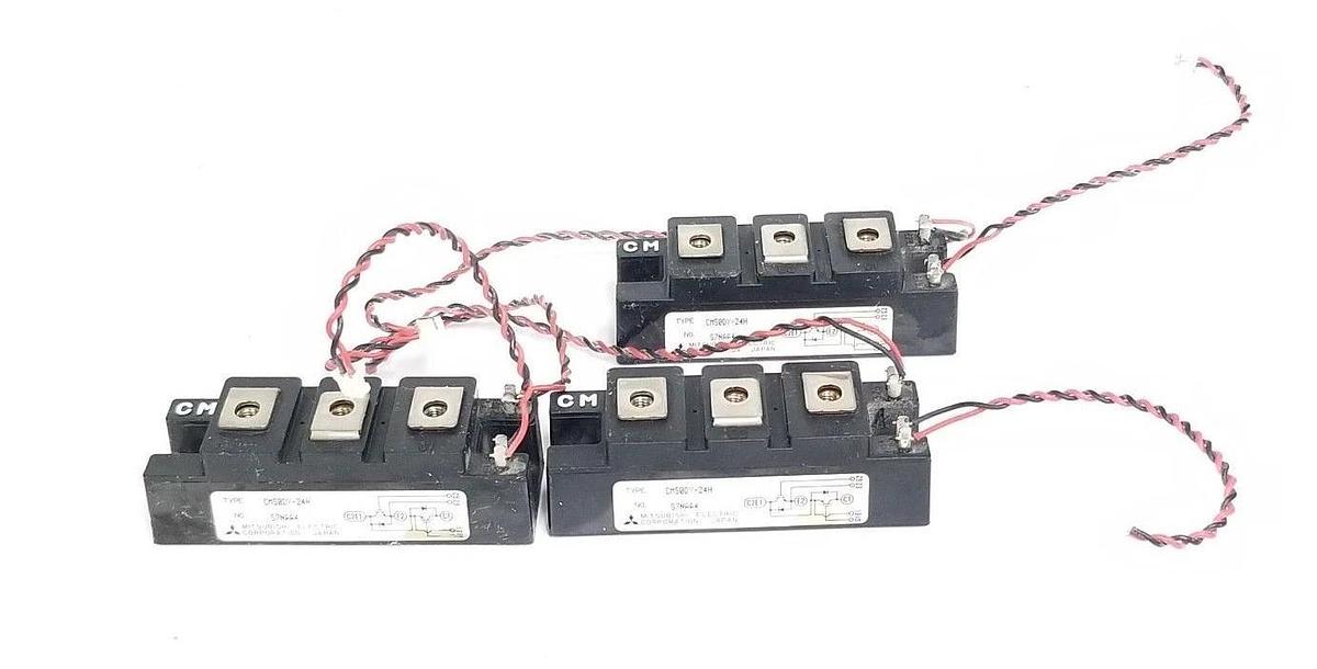 Used LOT OF 3 MITSUBISHI CM50DY-24H IGBT MODULES S7NAA4, CM50DY24H