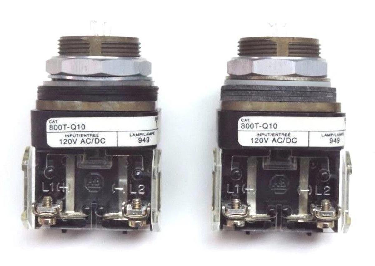 LOT OF 2 NEW ALLEN BRADLEY 800T-Q10 PILOT LIGHTS, SER T, 800TQ10