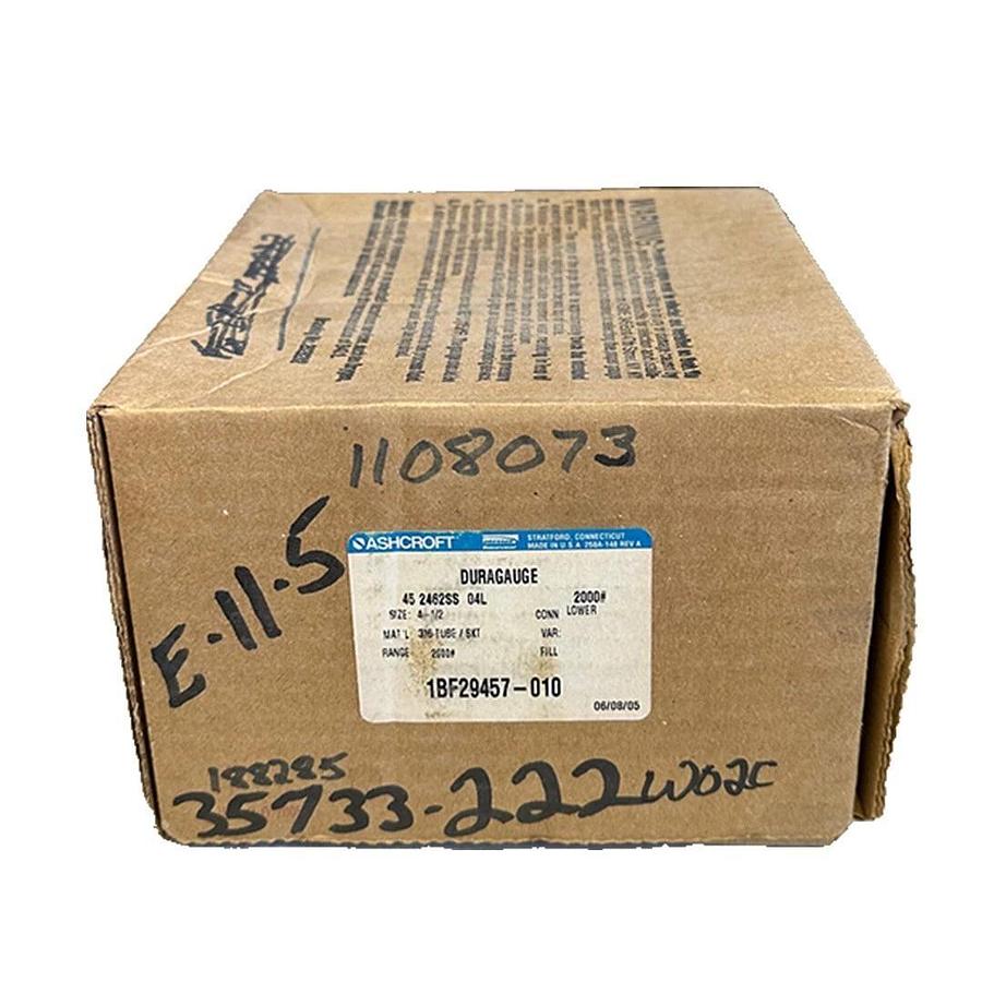 NEW ASHCROFT 45-2462SS-04L-2000 / 452462SS04L2000 DURAGAUGE 4-1/2'' RANGE:2000