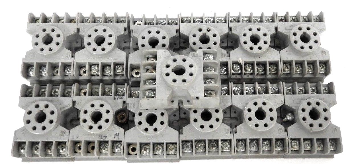 Used LOT OF 12 POTTER & BRUMFIELD 27E122 RELAY SOCKETS 10A 300V