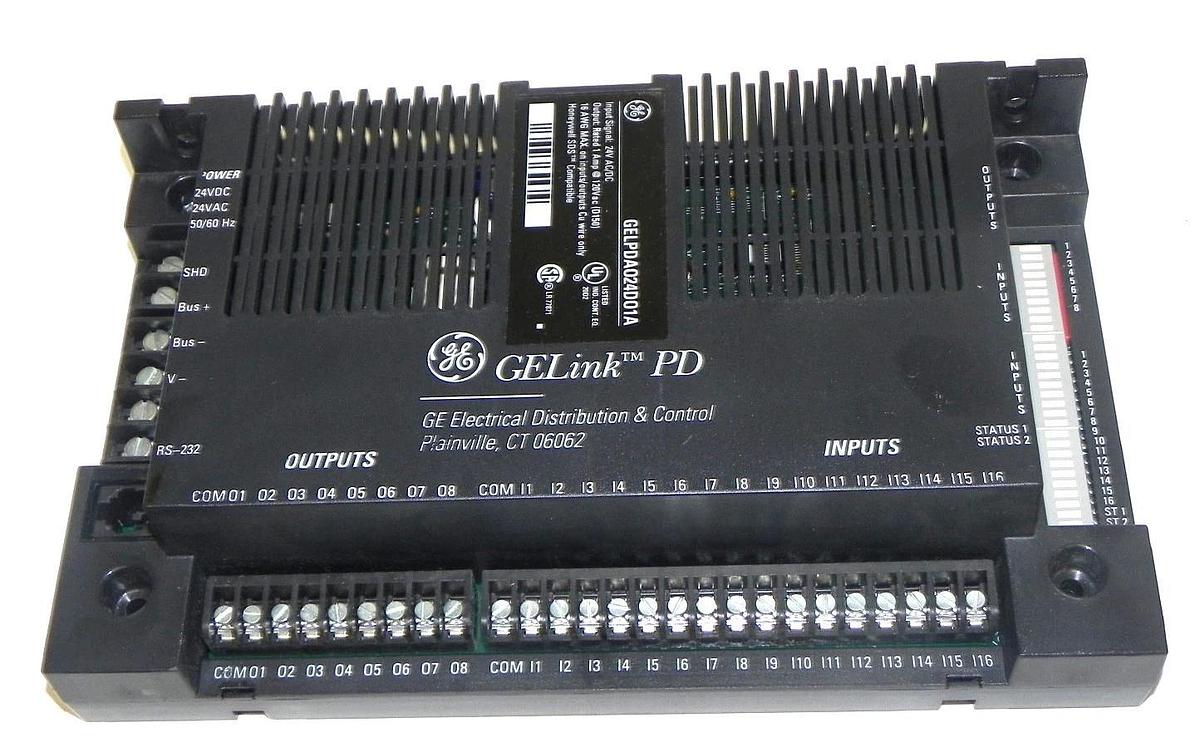 Used GENERAL ELECTRIC GELPDA024D01A I/O MODULE REMOTE GELINK PD 24VAC/DC 1AMP
