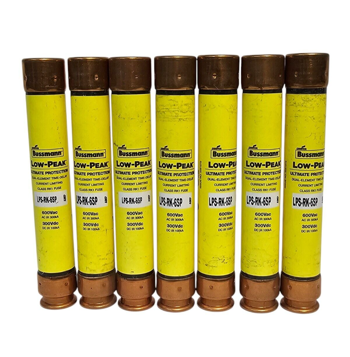 Used LOT OF 7 NEW COOPER BUSSMANN LPS-RK-6SP LOW-PEAK FUSES LPSRK6SP