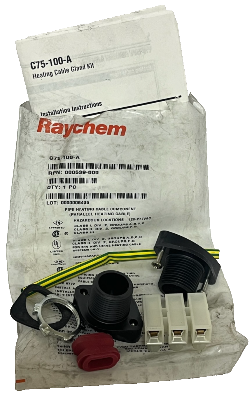 Used Raychem C75-100-A Heating Cable Gland Kit | NEMA 4X | Cold-Applied | 3/4" NPT