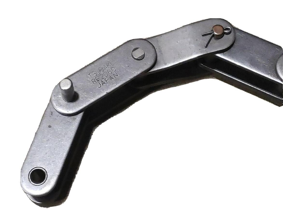 Used TSUBAKI RF2060 CONVEYOR ROLLER CHAIN, 1.5IN PITCH, ~49.5FT LENGTH