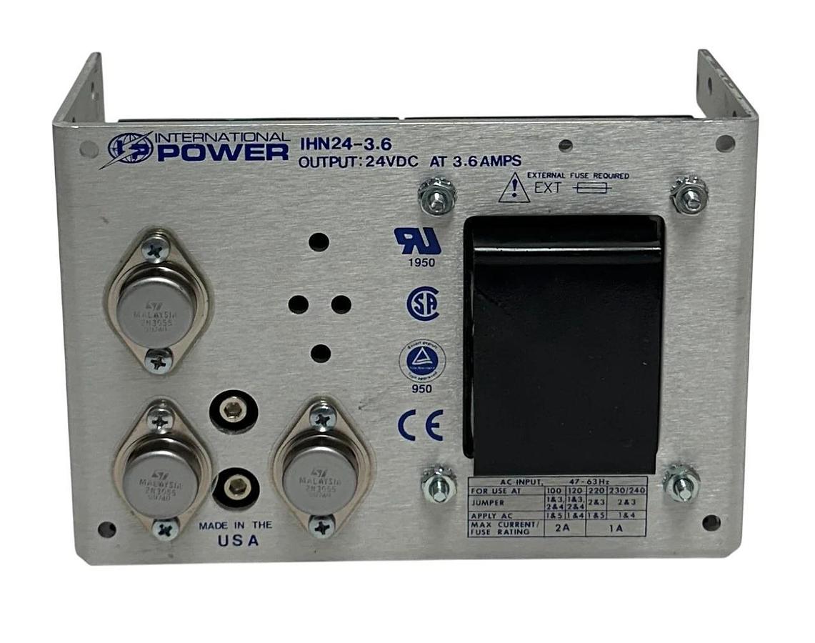 INTERNATIONAL POWER IHN24-3.6 / IHN2436 LINEAR POWER SUPPLY 24VDC OUTPUT NSNP