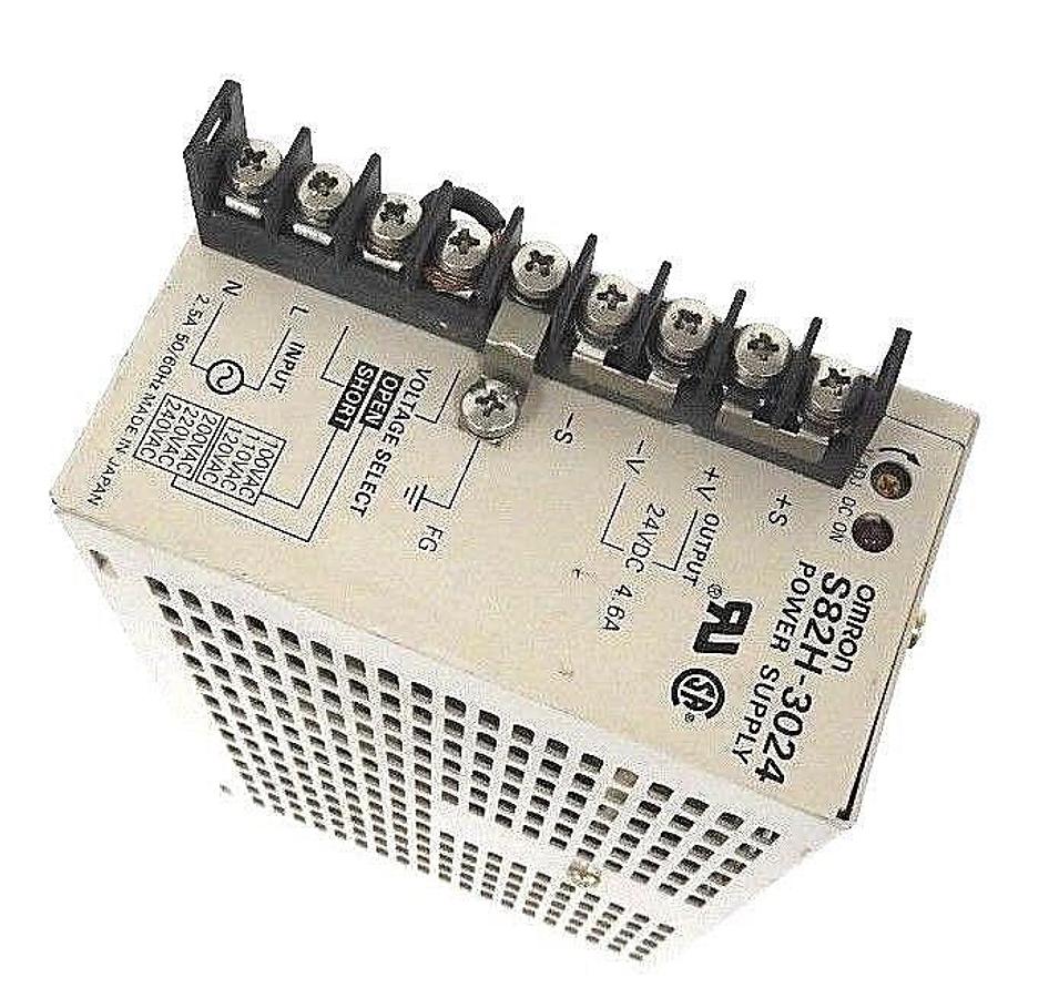 Used OMRON S82H-3024 POWER SUPPLY 24VDC, 4.6A INPUT, 2.5A, OUTPUT S82H3024