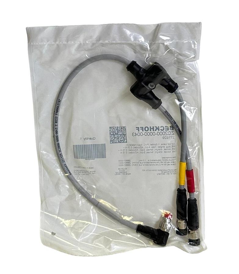 Used NEW BECKHOFF ZC2000-0000-0043 / ZC200000000043 Y-SPLITTER SENSOR CABLE 271929