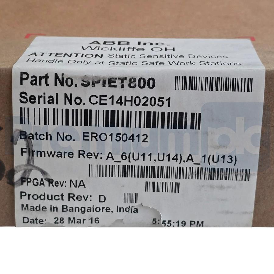 ABB Bailey SPIET800 IET800 Symphony Plus Ethernet CIU Transfer Module Rev D NEW
