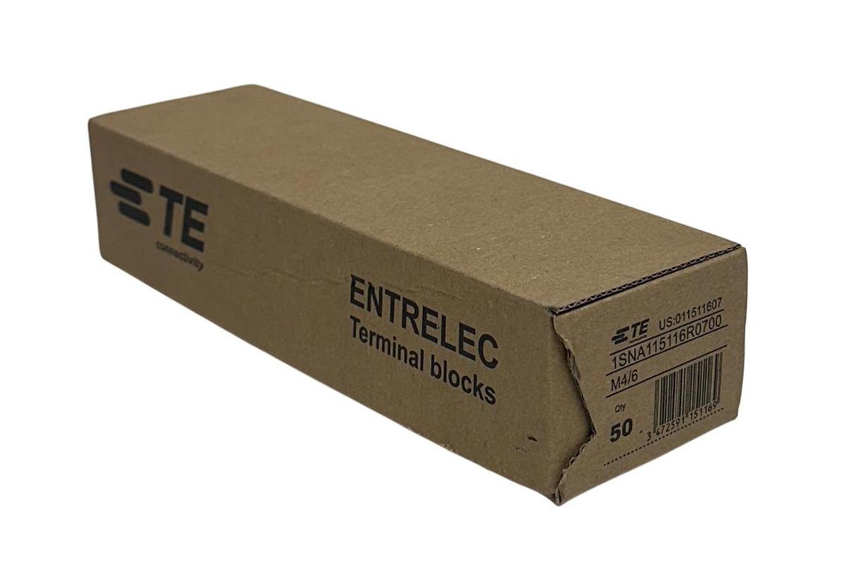 Used 50 TE CONNECTIVITY 1SNA115116R0700 ENTRELEC TERMINAL BLOCKS M4/6 GRAY NSMP