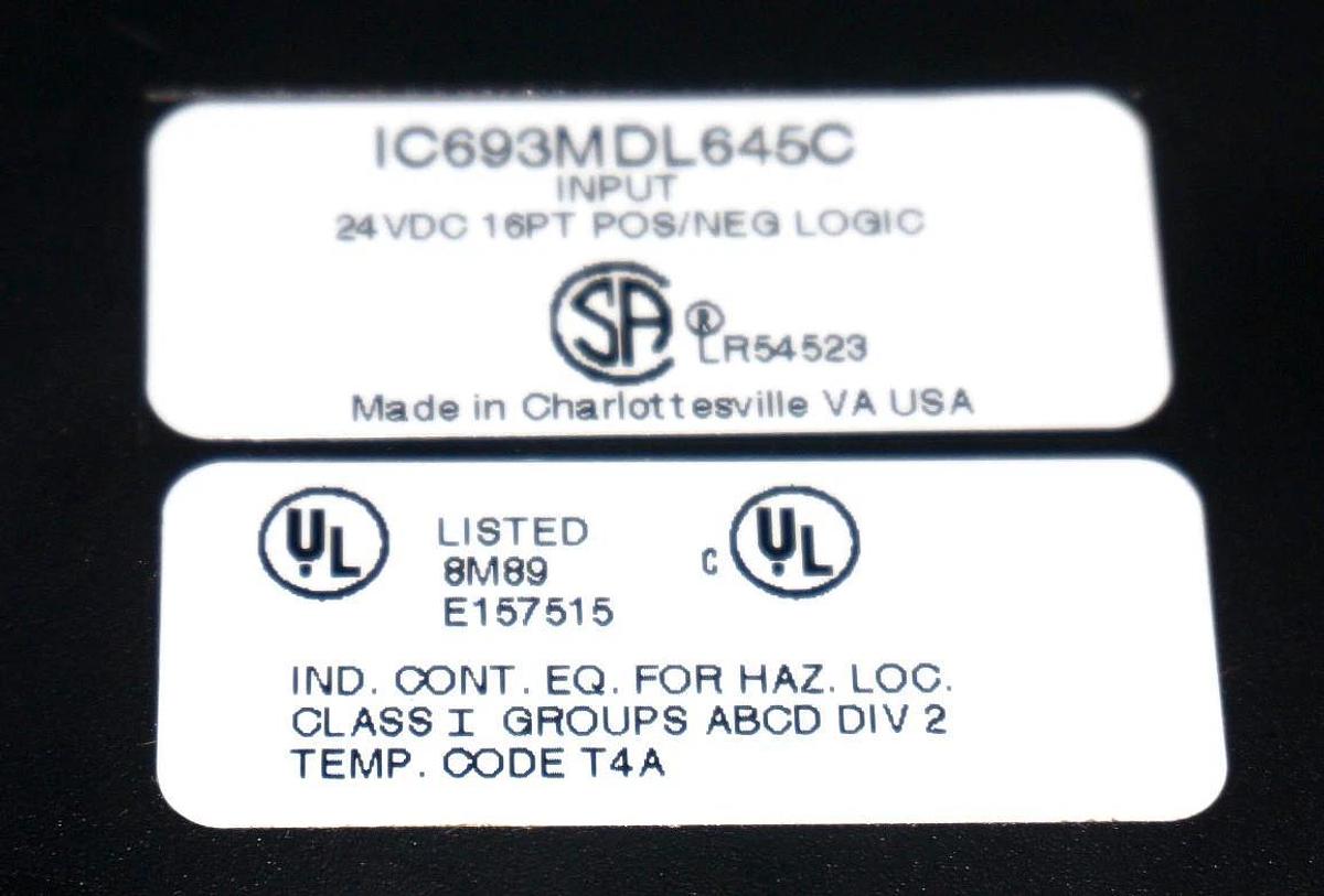 Used GE FANUC IC693MDL645C INPUT MODULE 16PT POS/NEG LOGIC