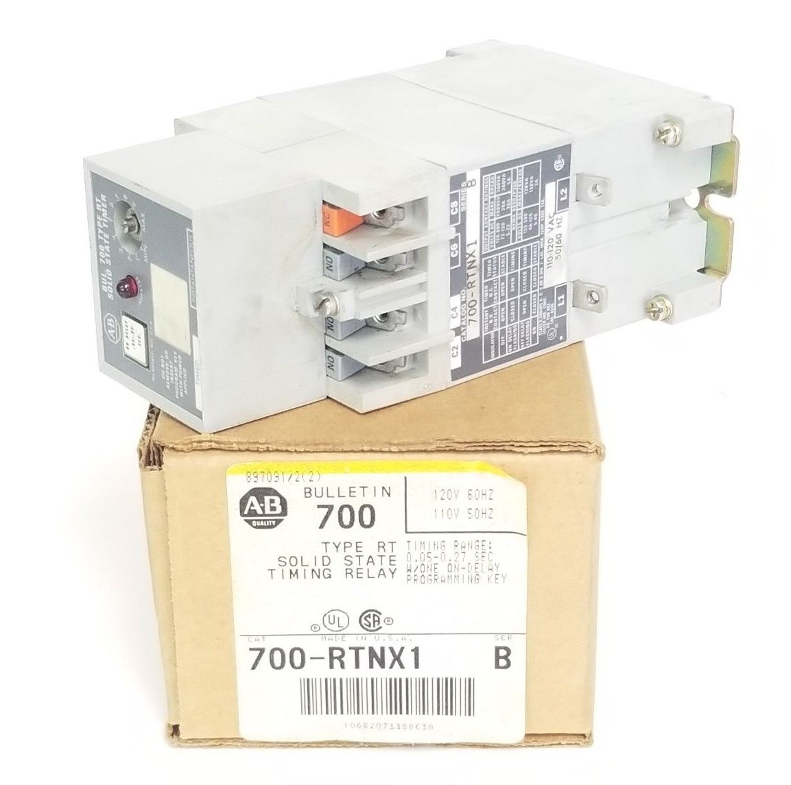 Used ALLEN BRADLEY 700-RTNX1 SOLID STATE TIMING RELAY 0.05-0.27SEC, SERIES B