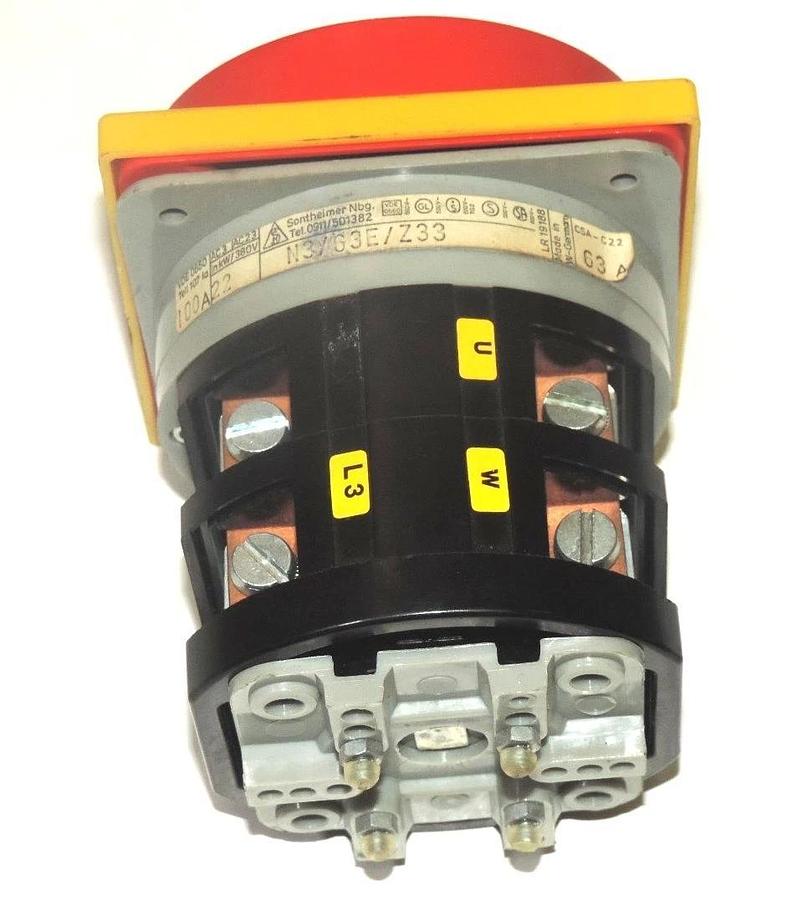 Used SONTHEIMER NBG. N3/63E/Z33 MAIN / EMERGENCY STOP SWITCH 100A22 , 63A , N363EZ33