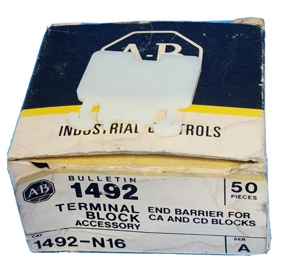 Used LOT OF 61 NEW ALLEN BRADLEY 1492-N16 SER. A TERMINAL BLOCK END BARRIERS 1492N16