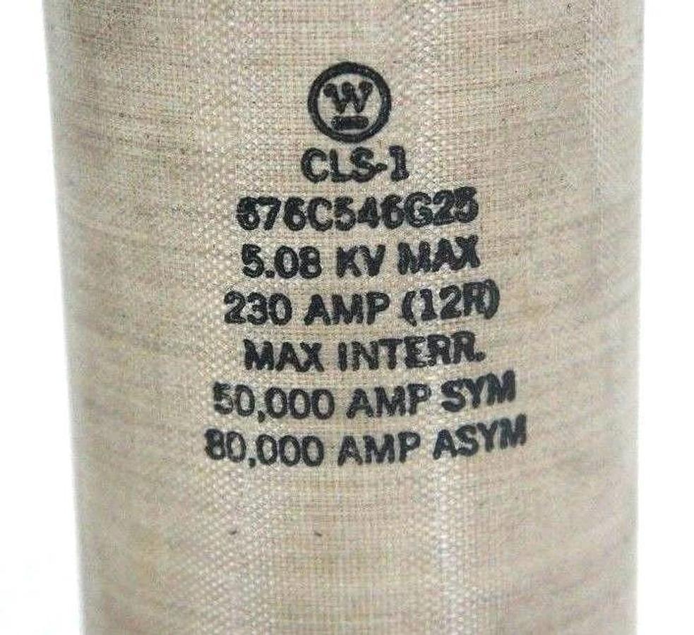 Used WESTINGHOUSE 676C546G25 FUSE 5.08 KV MAX, 230 AMP, CLS-1