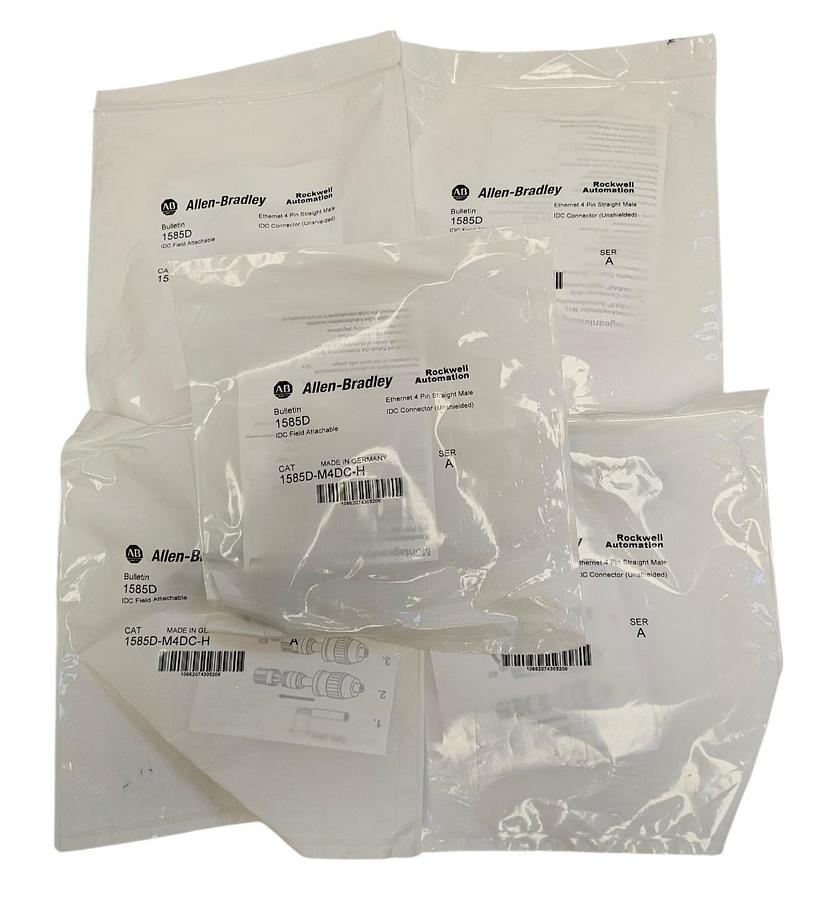 LOT OF 5 NEW ALLEN BRADLEY 1585D-M4DC-H IDC FIELD ATTACHABLE CONNECTORS SER. A