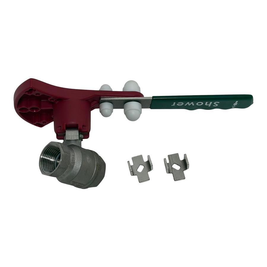Used WESA 1" BSP SS Ball Valve Assembly Emergency Shower Safety Pull Lever