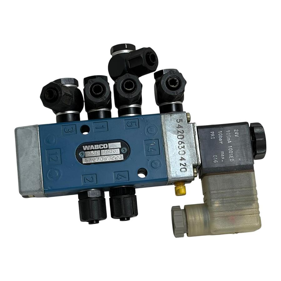 WABCO 572-706-0220 Pneumatic Solenoid Control Valve Block 24V 10bar , 002-1488