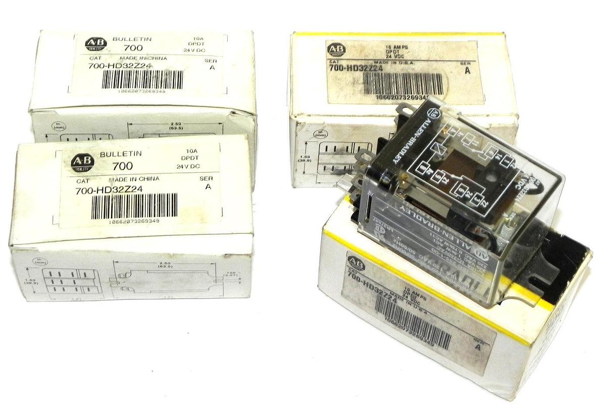 Used LOT OF 4 NIB ALLEN BRADLEY 700-HD32Z24 RELAYS 700HD32Z24 SERIES A