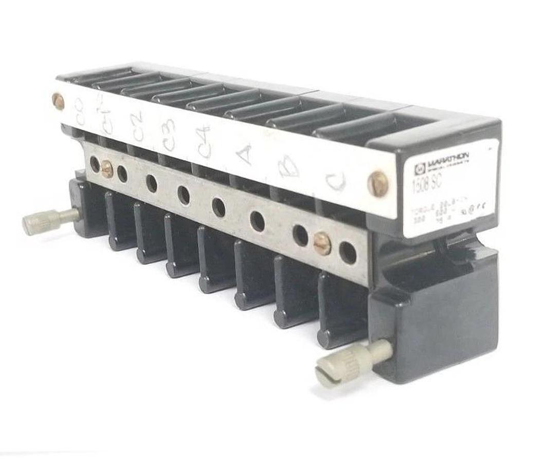 Used MARATHON SPECIAL PRODUCTS 1508SC BARRIER TERMINAL BLOCK, 600V, 75A