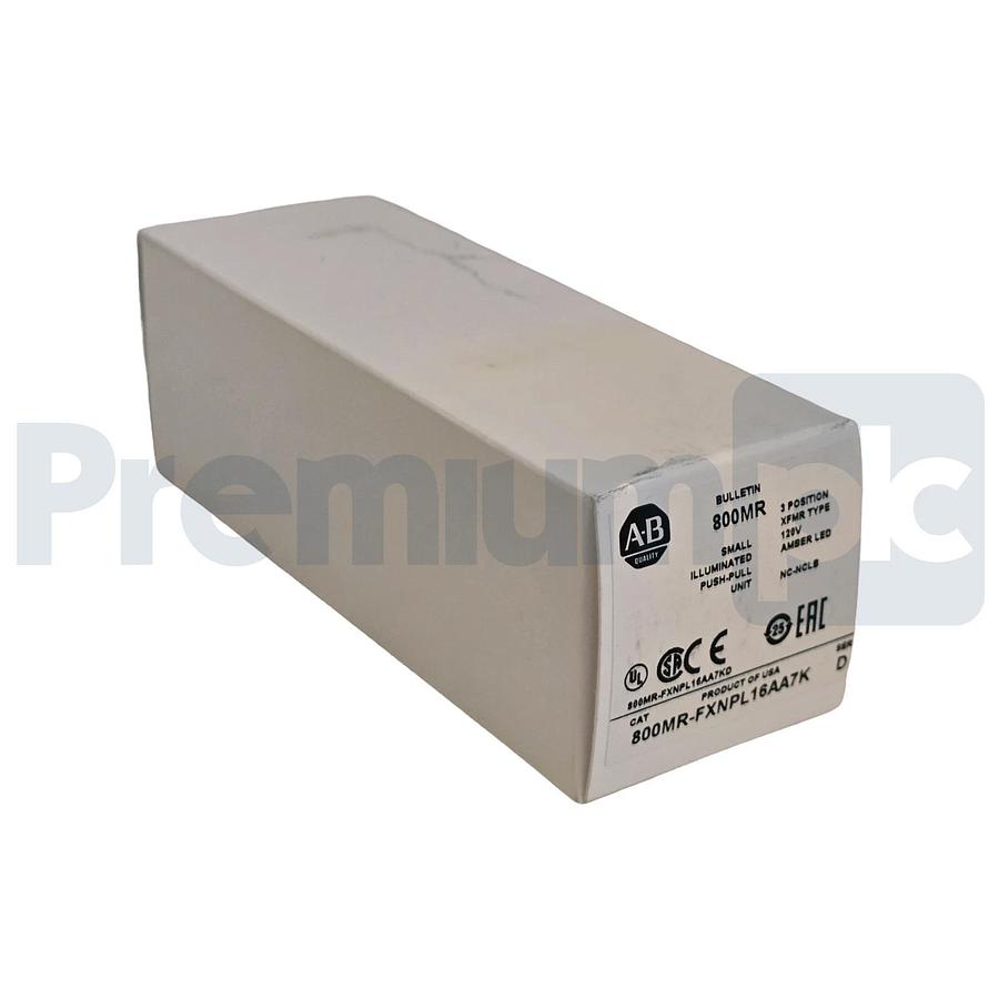 Allen-Bradley 800MR-FXNPL16AA7K /D 3-Pos Illuminated Push-Pull Unit Amber NSMP