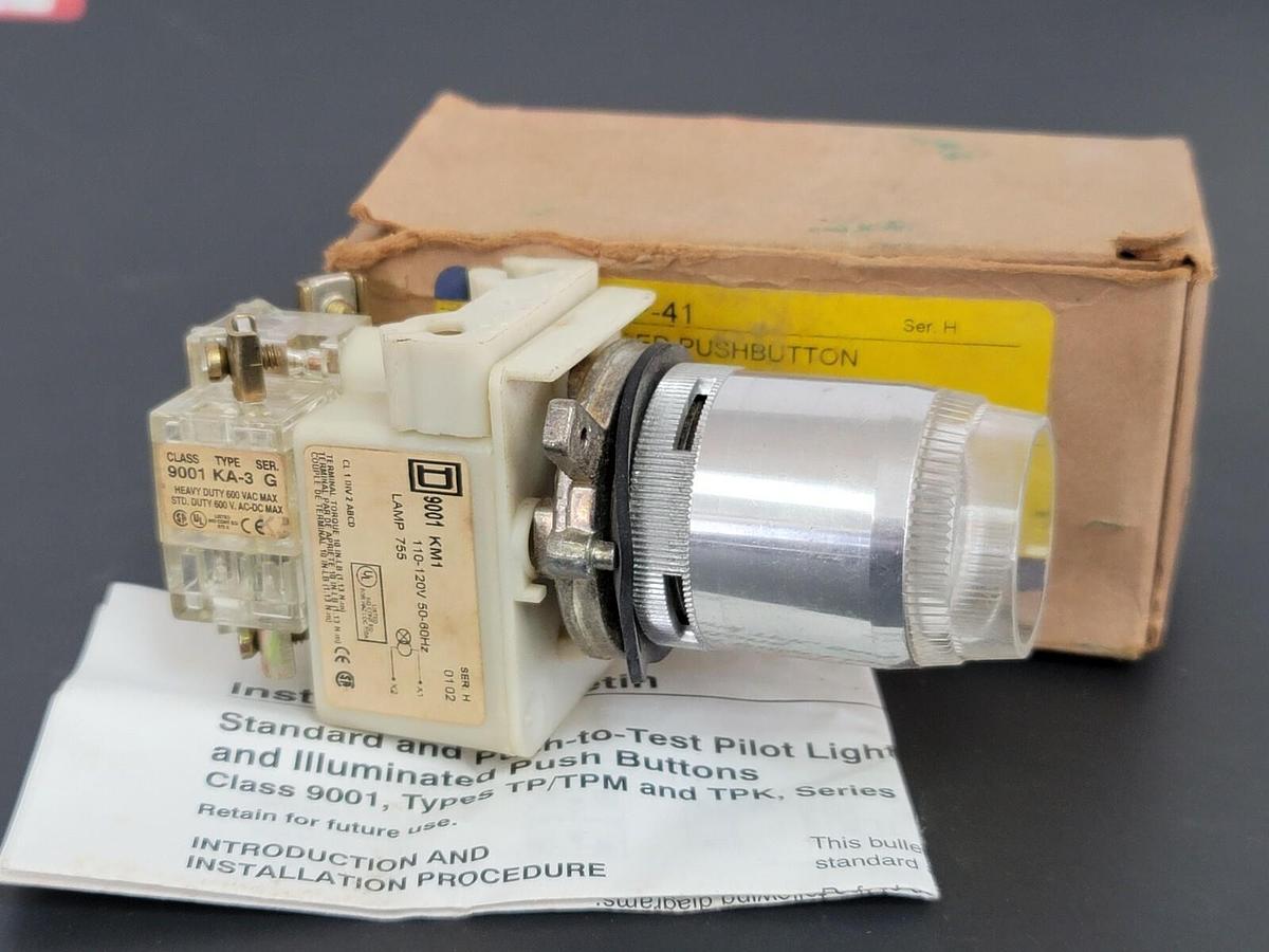 Used NIB SQUARE D 9001-TP-41 ILLUMINATED PUSHBUTTON 9001TP41 SER. H