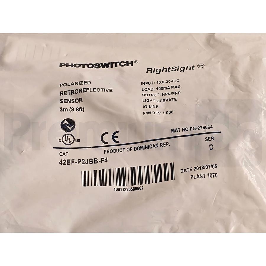 Allen Bradley 42EF-P2JBB-F4 /D PHOTOSWITCH RightSight Photo Sensor IO-Link NSFS