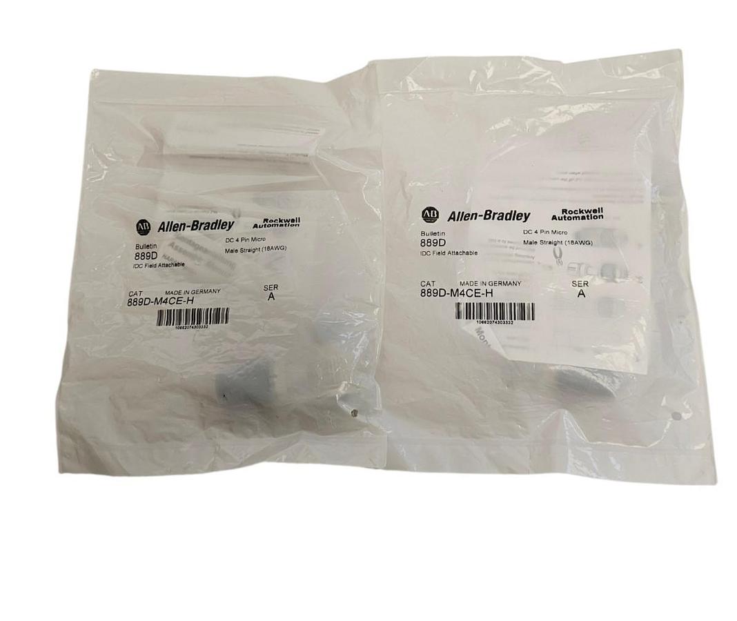 Used LOT OF 2 NEW ALLEN BRADLEY 889D-M4CE-H SER. A IDC FIELD ATTACHABLE 4-PIN