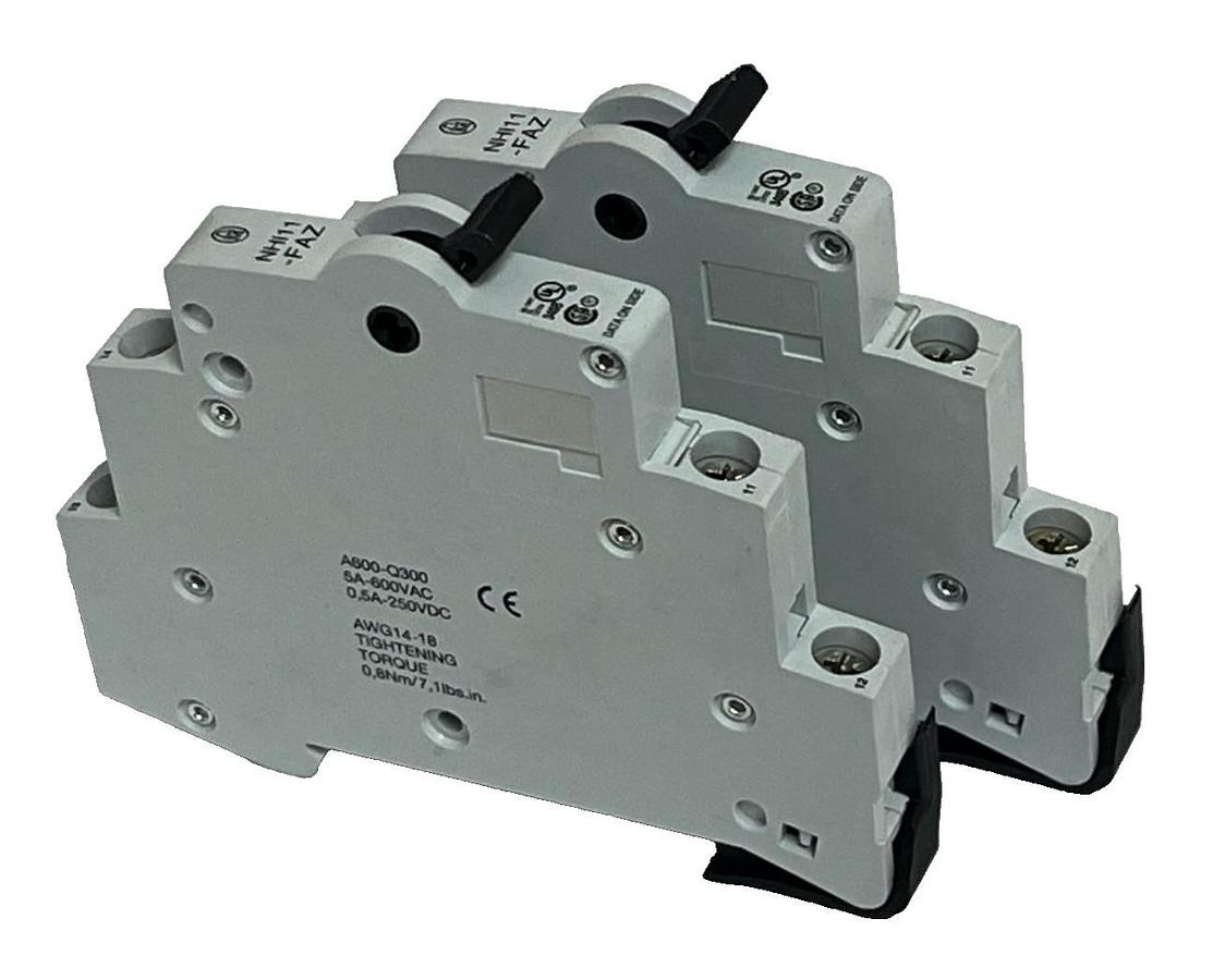 Lot of 2 Moeller HI11-FAZ Auxiliary Contact Blocks | Side Mount | 1NO/1NC