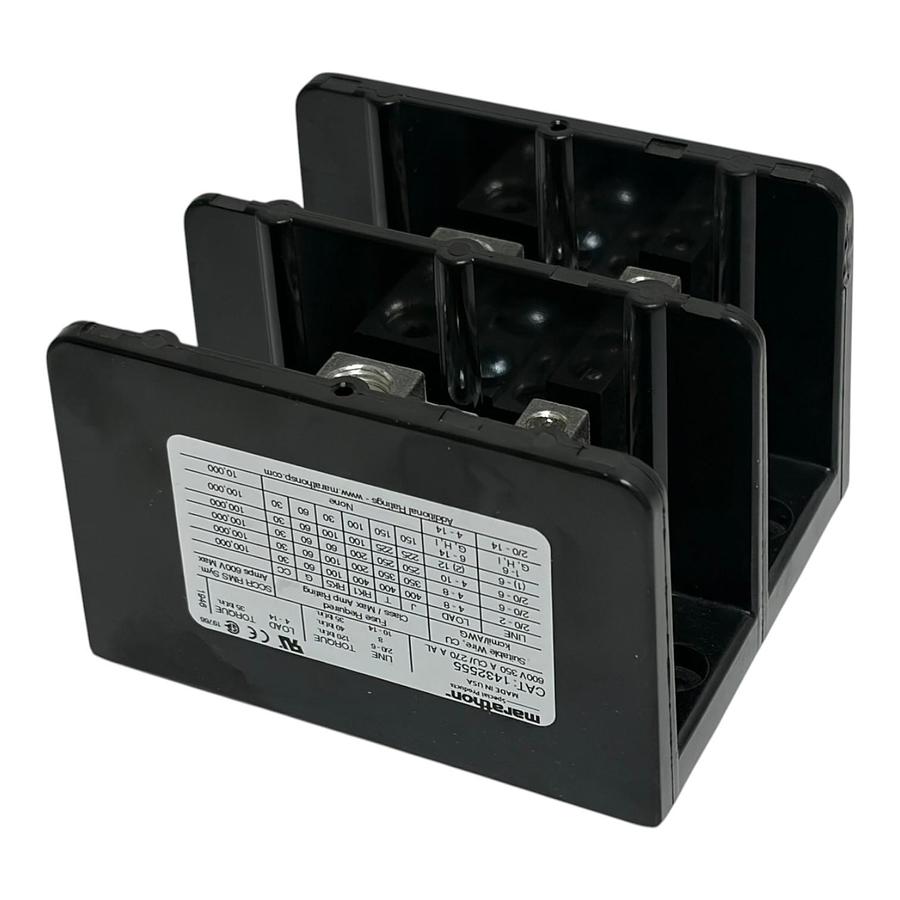 Used Lot of 2 Marathon 1432555 Power Distribution Block 350A 600V 2-Pole New Surplus