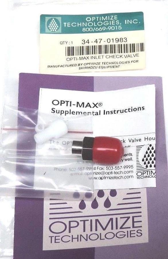 Used NEW OPTIMIZE TECHNOLOGIES 34-47-01983 OPTI-MAX INLET CHECK VALVE 344701983