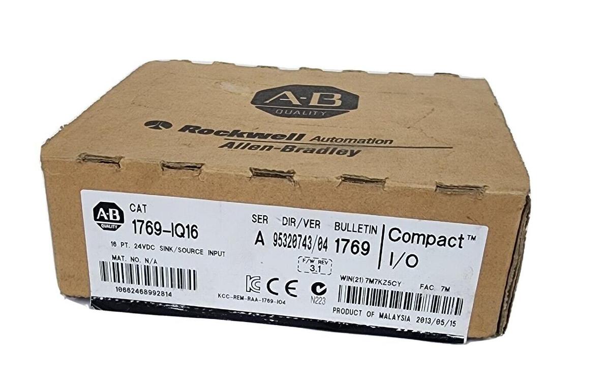 Used NIB ALLEN BRADLEY 1769-IQ16 SER. A F/W: REV. 3.1 COMPACT I/O 16 PT. INPUT MODULE