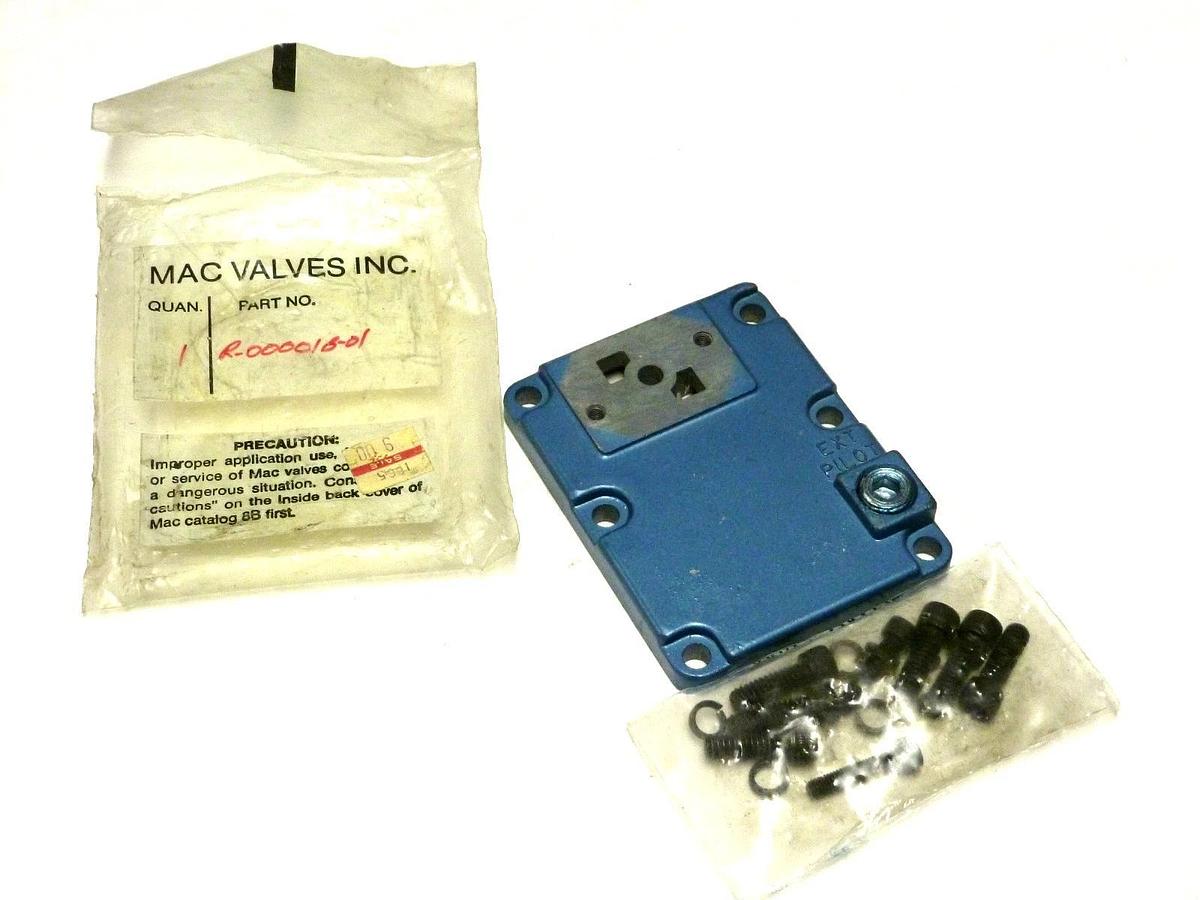 MAC VALVES INC R-00001B-01 MANIFOLD BLANK STATION COVER PLATE R00001B01 NEW