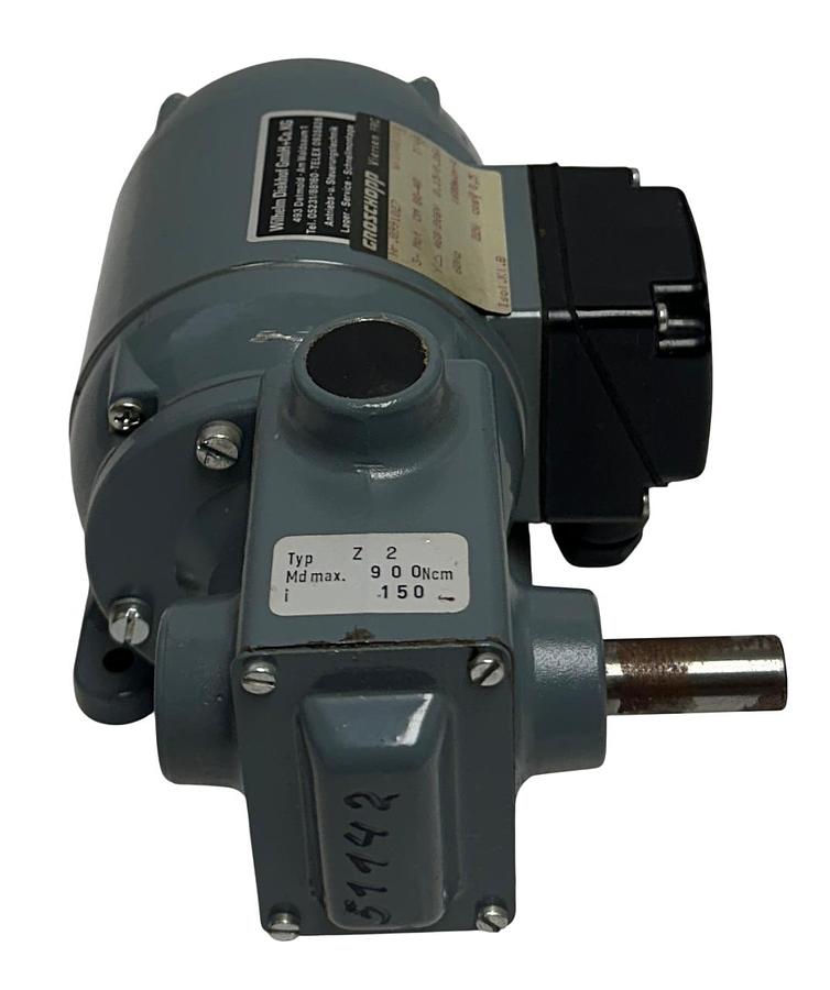 Used GROSCHOPP DM 80-40 / DM8040 GEARMOTOR Z2 460/266V 60Hz 22W WK0902101 900Ncm NSNP